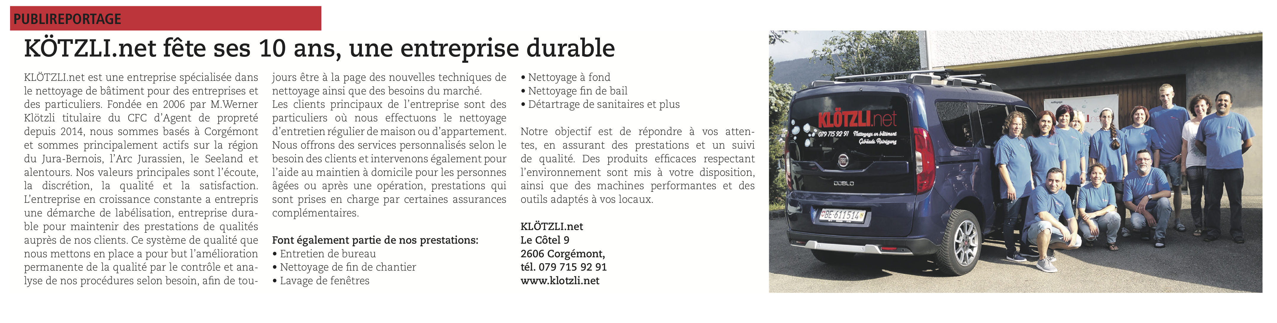 Article Journal du Jura 2015